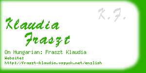 klaudia fraszt business card